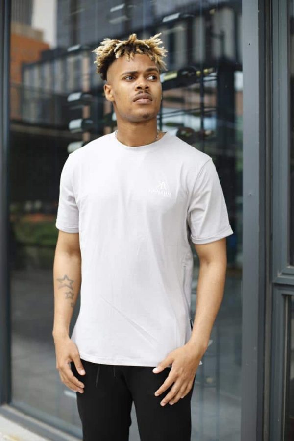 Zipped sided T shirt - light grey - Image 3