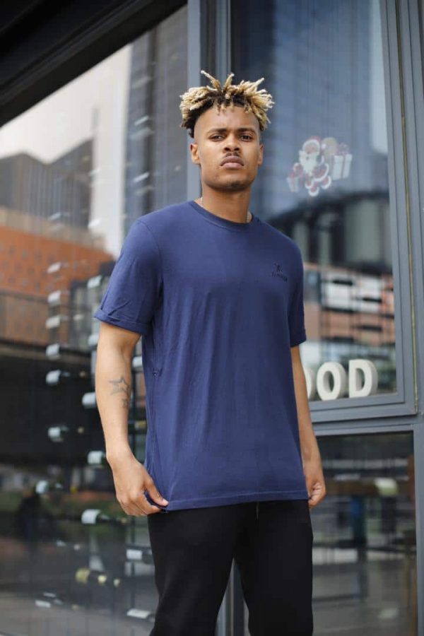Zipped sided t-shirt - Navy - Image 3