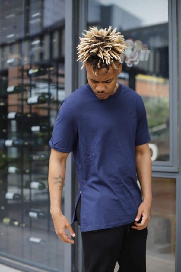 Zipped sided t-shirt - Navy - Image 4