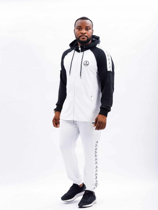 Konahm classic cotton tracksuit - White/Black - Image 2