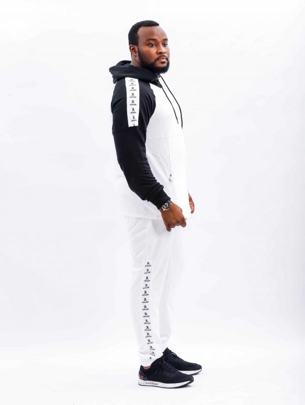 Konahm classic cotton tracksuit - White/Black - Image 5