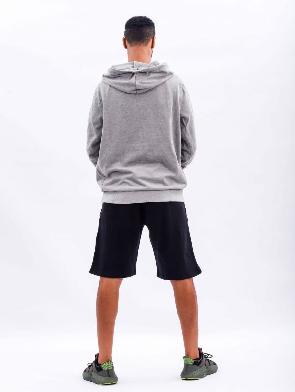 Konahm Graphic Funnel Neck Hoodie - Light Grey - Image 4