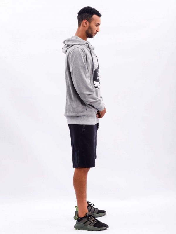 Konahm Graphic Funnel Neck Hoodie - Light Grey - Image 5