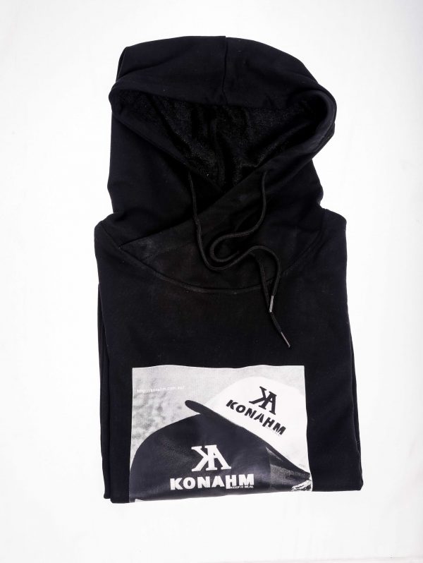 Konahm Graphic Funnel Neck Hoodie - Black - Image 5