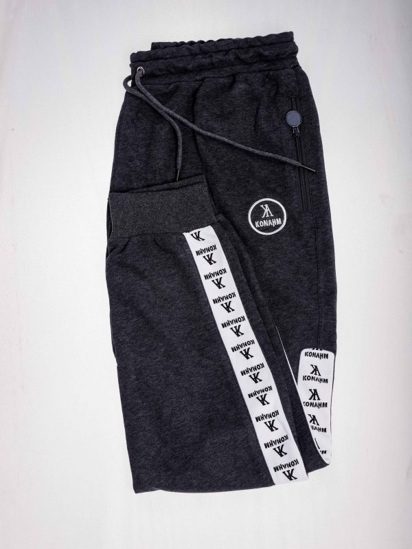 Konahm classic cotton tracksuit - Grey/Black - Image 5
