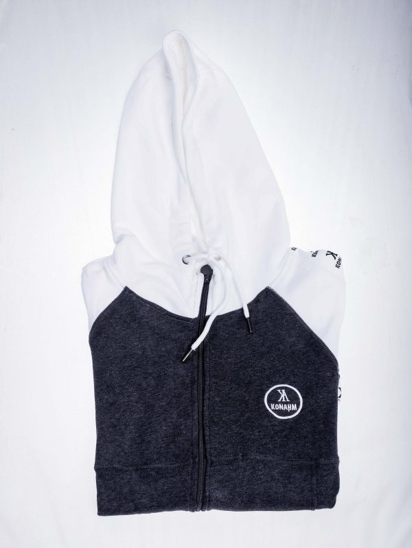 Konahm classic cotton tracksuit - Grey/White - Image 4