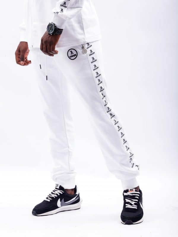 tapped logo white jogger