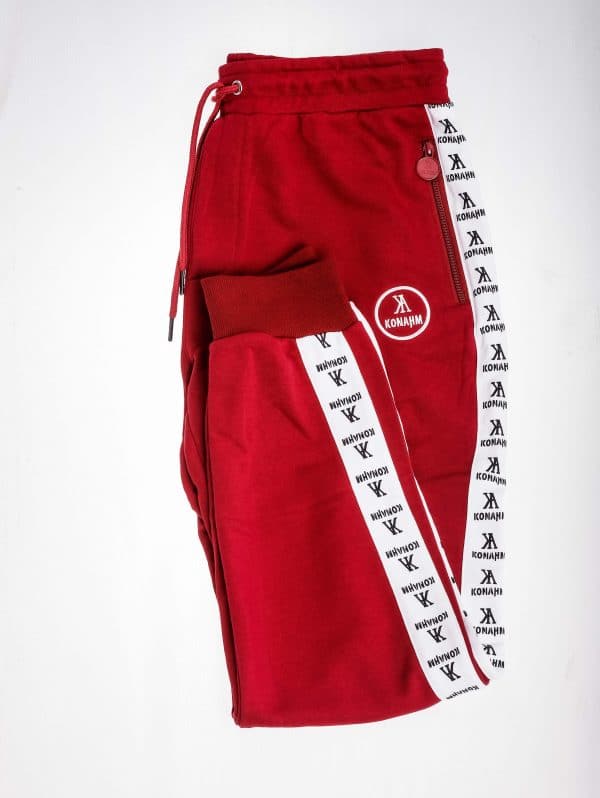 Taped Logo Track Pant- Red - Image 2