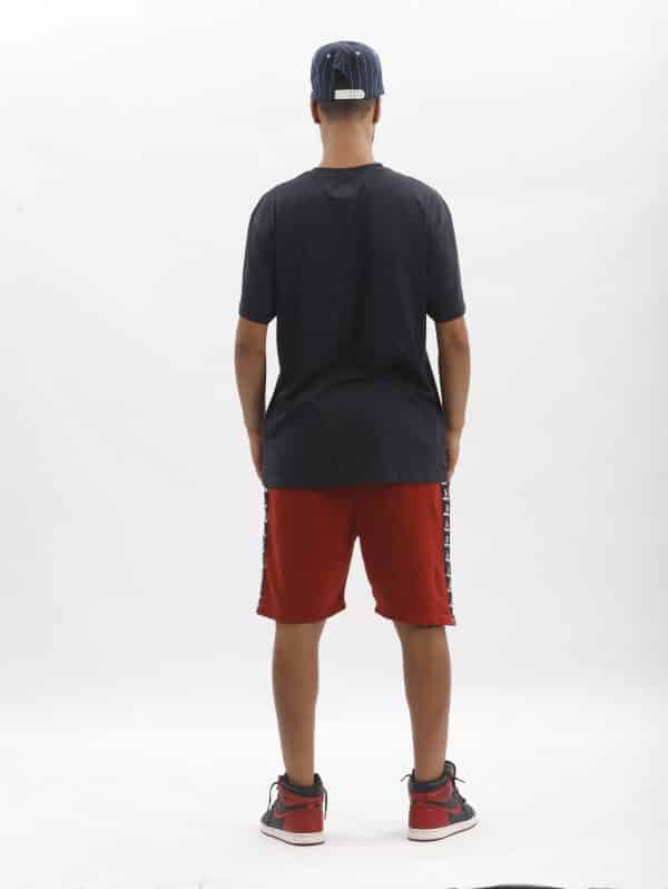 black graphic tee