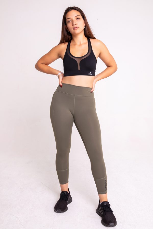 black seamless sport bra in product page