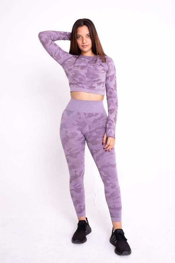 full body camo purple crop top