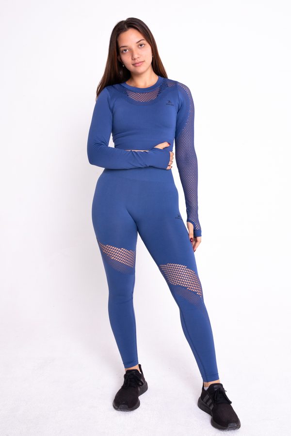 blue mesh leggings - product page