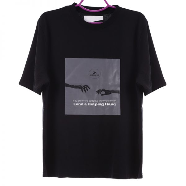 helping hand t-shirt on hanger