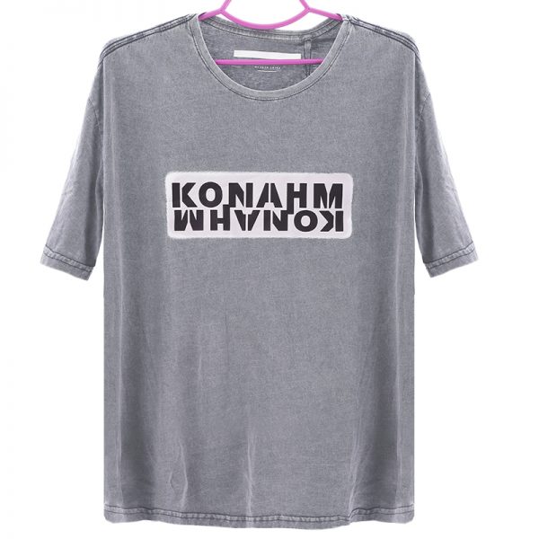 Konahm Stone Washed Tee - Light Grey - Image 3
