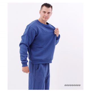Unisex Blue Crew Neck Sweater