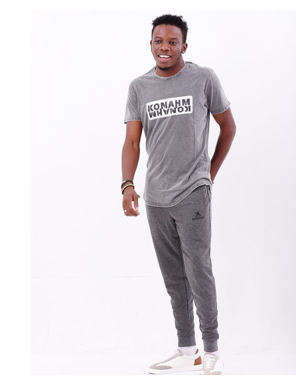 Konahm Stone Washed Tee - Light Grey - Image 4