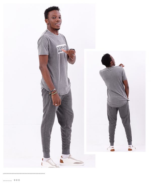 Konahm Stone Washed Tee - Light Grey - Image 2